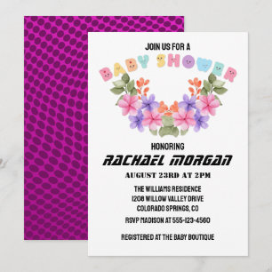  Soft Pink Floral Girl Baby Shower     Invitation