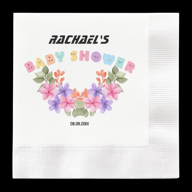 Soft Pink Floral Girl Baby Shower Napkin (Creator Uploaded)