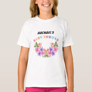 Soft Pink Floral Girl Baby Shower T-Shirt