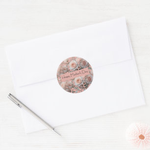 Soft Pink Floral Mother’s Day Event Classic Round Sticker