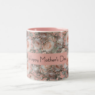Soft Pink Floral Mother’s Day  Event Two-Tone Coffee Mug