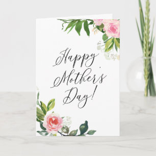Soft Pink Floral Mother's Day Card