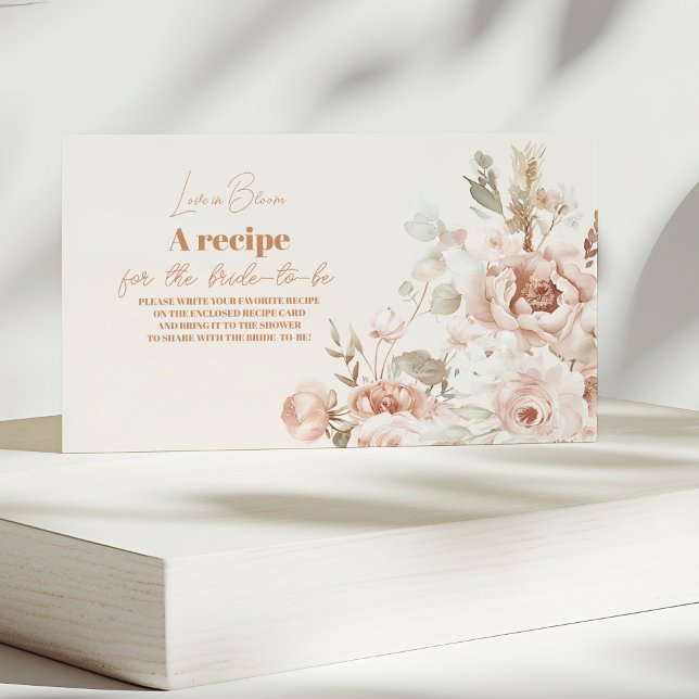 Soft Pink Floral Pampas Grass Bridal Shower  Enclosure Card (Creator Uploaded)