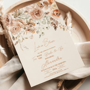 Soft Pink Floral Pampas Grass Bridal Shower Invitation