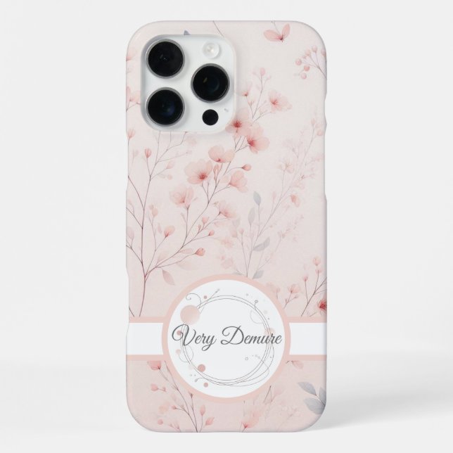 Soft Pink Floral Serenity: Classy and Demure iPhone Case (Back)