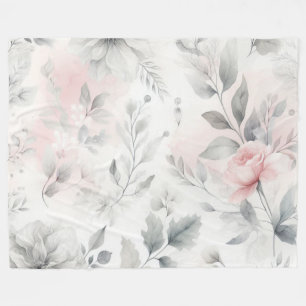 Soft Pink Floral Wash Fleece Blanket