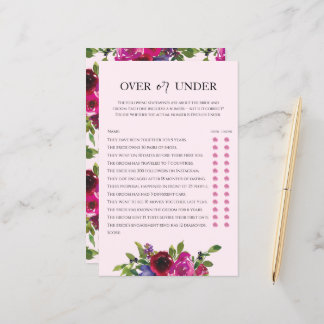 Soft Pink Floral Watercolor Game Over or Under 