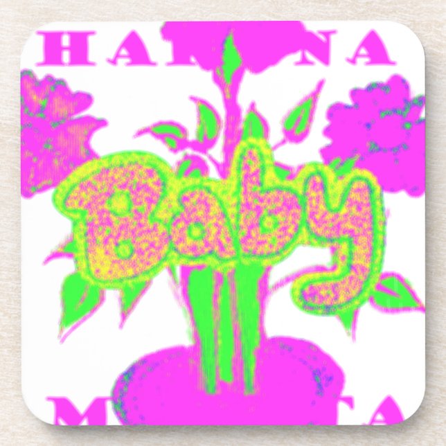 Soft Pink Flower Art: A Baby's Touch. Coaster (Front)