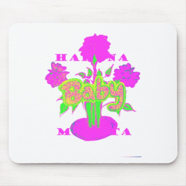Soft Pink Flower Art: A Baby's Touch. Mouse Mat (Front)