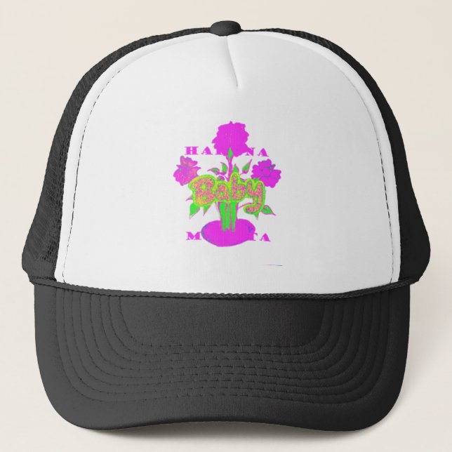 Soft Pink Flower Art: A Baby's Touch. Trucker Hat (Front)