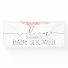 Soft Pink Flower Baby Shower Welcome Banner
