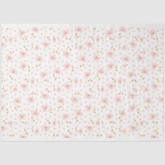 Soft Pink Flowers Petals Tissue Paper