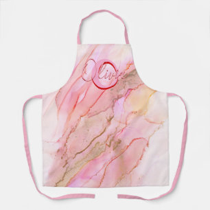Soft Pink Fluid Alcohol Ink Apron