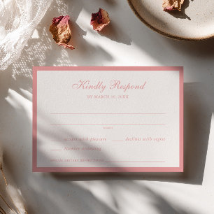 Soft Pink Frame Wedding RSVP Card