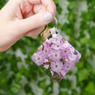 Soft Pink Garden Flower Key Ring