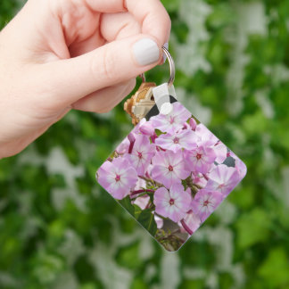 Soft Pink Garden Flower Key Ring
