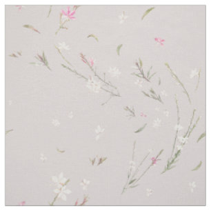 Soft Pink Gaura Watercolor Floral Fabric