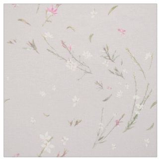 Soft Pink Gaura Watercolor Floral Fabric