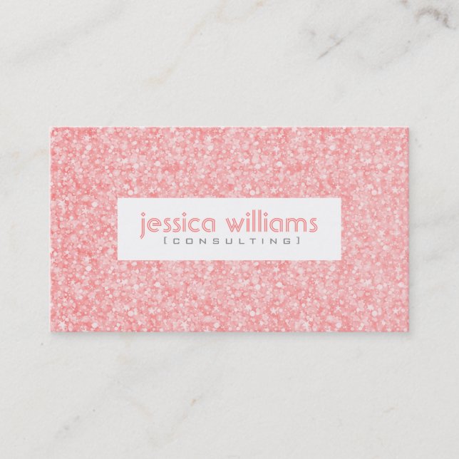 Soft Pink Glitter And Sparkles Business Card (Front)