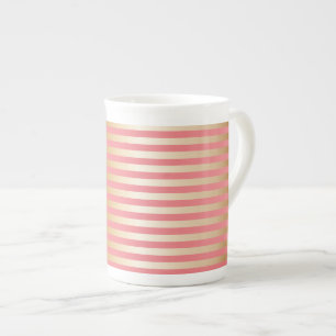 Soft Pink & Gold Gradation Stripes Bone China Mug