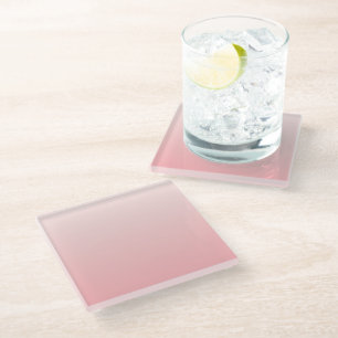Soft pink gradient glass coaster