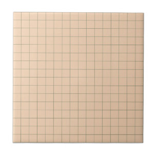 Soft Pink & Green Chequered Retro Minimalist Tile