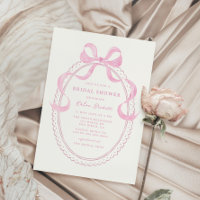 Soft Pink Hand Drawn Bow Frame Bridal Shower