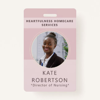 Soft Pink Healthcare Worker ID Badge