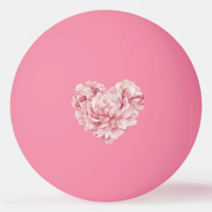 Soft Pink Heart Flower Ping Pong Ball