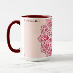 Soft Pink Heart Mandala Intricate Custom Mug
