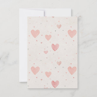 Soft Pink Hearts Pattern Thank You Card