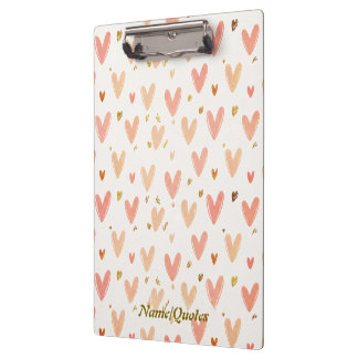 Soft Pink Hearts Seamless Pattern Clipboard