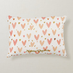 Soft Pink Hearts Seamless Pattern Decorative Cushion