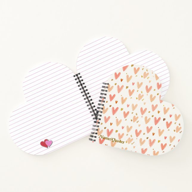 Soft Pink Hearts Seamless Pattern Notebook (Inside)