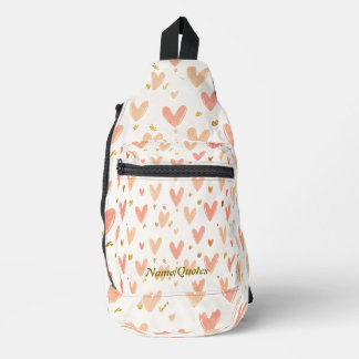 Soft Pink Hearts Seamless Pattern Sling Bag