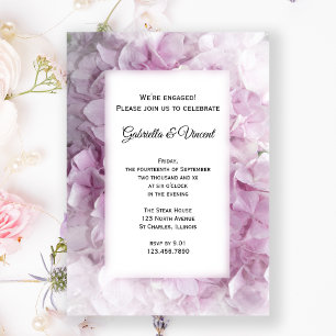Soft Pink Hydrangea Engagement Party Invitation