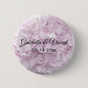 Soft Pink Hydrangea Floral Wedding 6 Cm Round Badge