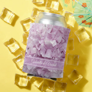 Soft Pink Hydrangea Flowers Wedding Favours Can Cooler