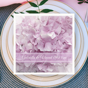 Soft Pink Hydrangea Wedding Napkin