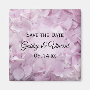 Soft Pink Hydrangea Wedding Save the Date Magnet