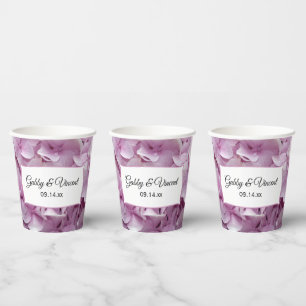 Soft Pink Hydrangeas Wedding Paper Cups