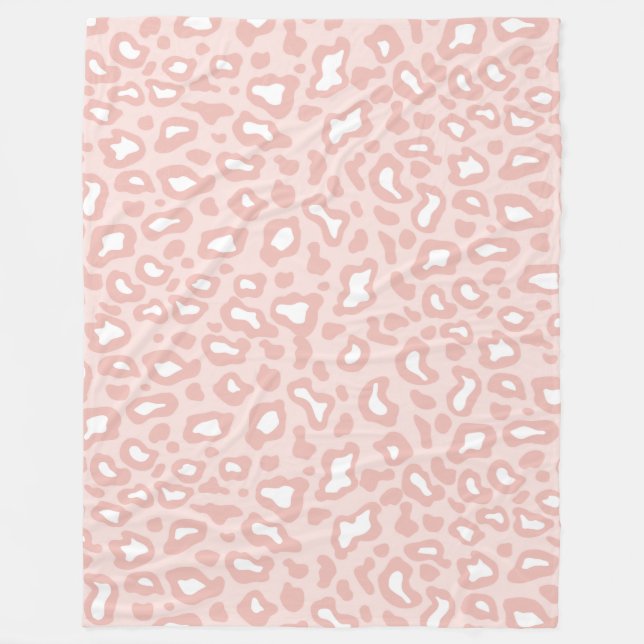 Soft Pink Leopard Fleece Blanket (Front)
