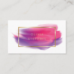 Soft Pink Lilac Paint Stroke Beauty Business Card