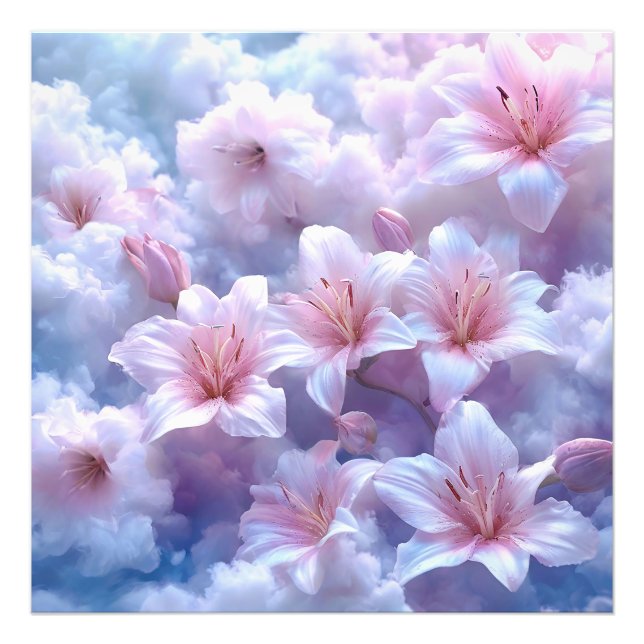 Soft pink lilies photo print (Front)