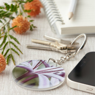 Soft Pink Lily Flower Botanical Photo Art Key Ring