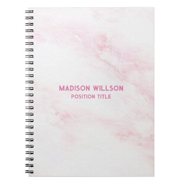 Soft Pink Marble Texture Notebook (Front)