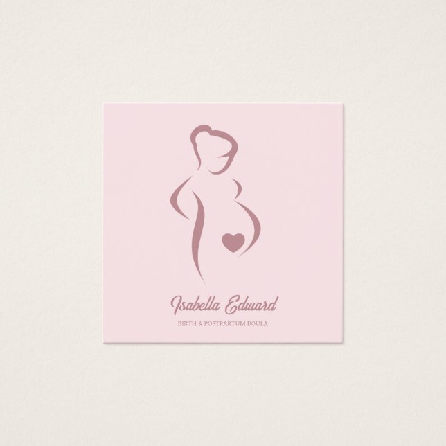 Soft Pink Maternity Doula Identity Illustration (Front)