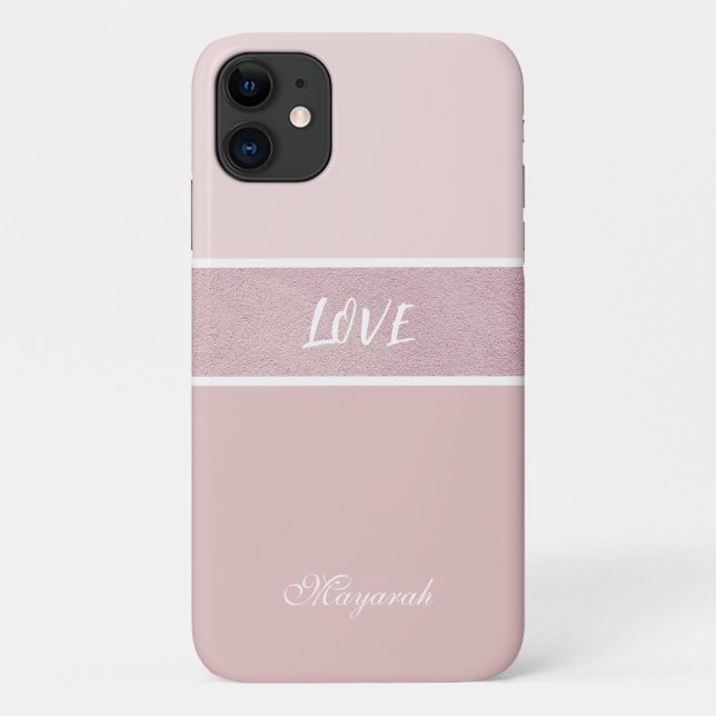 Soft Pink Minimal Girl Case-Mate iPhone Case (Back)