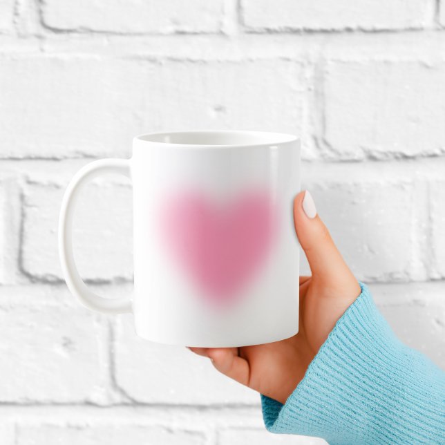Soft Pink Minimalist Heart Coffee Mug (Creator Uploaded)