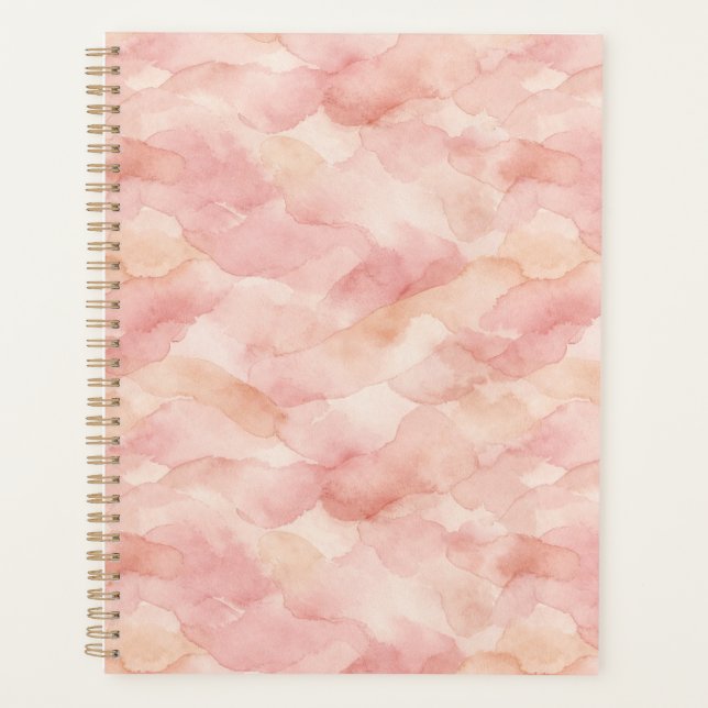Soft Pink Modern Abstract Design Pattern Planner (Front)